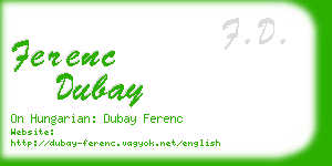 ferenc dubay business card